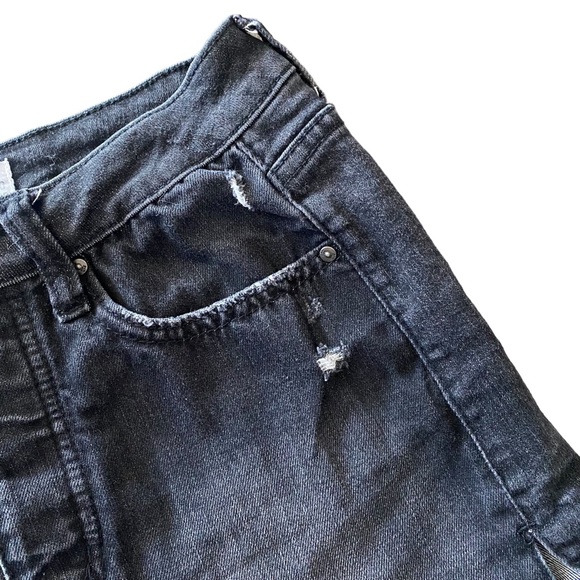 RSQ Vintage High Rise Black Jean Shorts with Raw Hem 3 / W26 - Picture 3 of 11